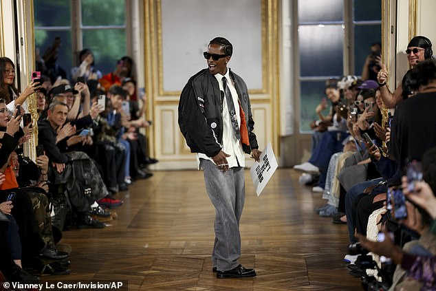 It was a promotion for A$AP's (born Rakim Athelaston Mayers) debut collection 'American Sabotage' during his AWGE SS/25 presentation at Paris Fashion Week on June 21