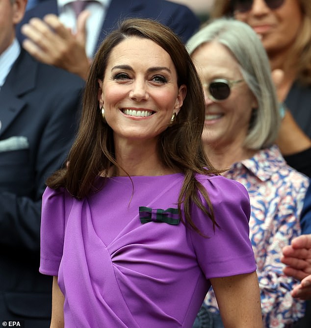 The Princess of Wales was greeted with a standing ovation today as she entered the Royal Box at Wimbledon