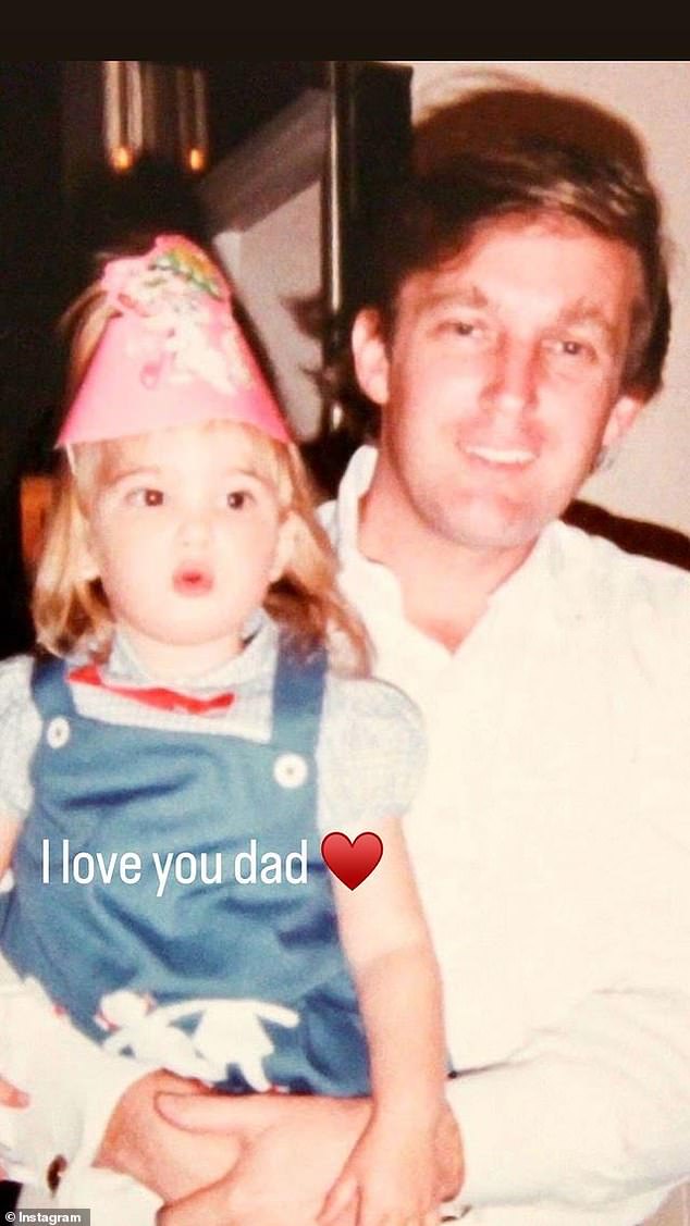 Donald Trump with Ivanka when she was a young child - Ivanka posted this on social media after the attempt on his life