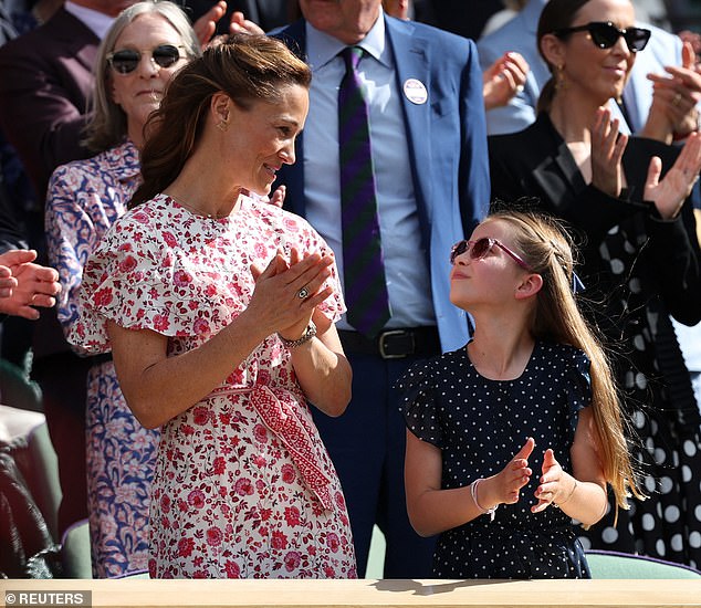 During the standing ovation for the finalists, Pippa and Charlotte were seen looking at each other from the front row of the Royal Box.