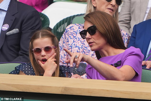 Charlotte's jaw dropped in amazement as she watched the sporting drama unfold on Day 14 of Wimbledon