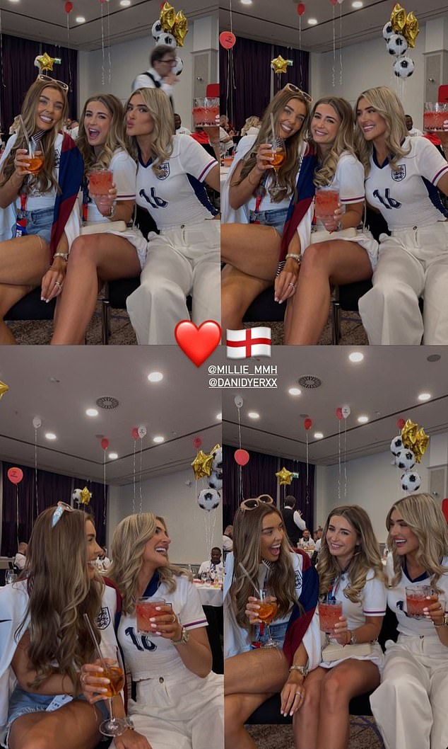 Pictured: England WAGs drinking cocktails ahead of England's v Spain final tonight