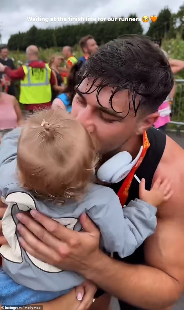 Tommy grabbed Bambi after he finished his race and gave her a kiss on the cheek in an adorable video