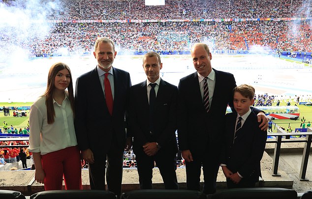 Before the match, Prince William and Prince George posed for a photo with King Felipe and Princess Sofia of Spain