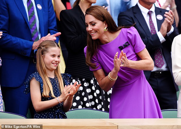 Kate Middleton and Charlotte were smiling and grinning throughout the match