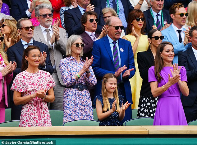 Pippa Middleton, the Princess of Wales and Princess Charlotte were photographed in the royal box today