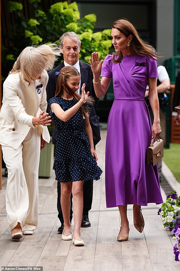 Charlotte, nine, also joined her mother in the Royal Box last year. They were without Prince George, ten, perhaps signalling that he will join his father at the Euros final in Berlin tonight