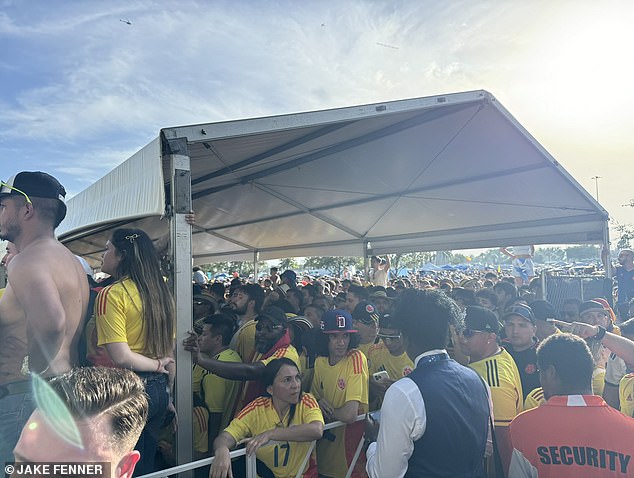 The scene outside Miami's Hard Rock Stadium was chaotic long before kickoff at 8 p.m.