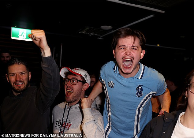 Fans had filled the stadiums in Sydney, including the Cheers bar, and were in high spirits as the final minutes of the thrilling match began