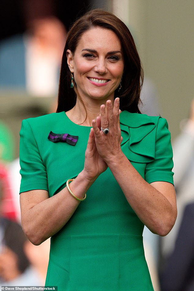 Last year, the Princess of Wales wore the prestigious accessory on the final day of the competition with her elegant emerald green dress by Roland Mouret