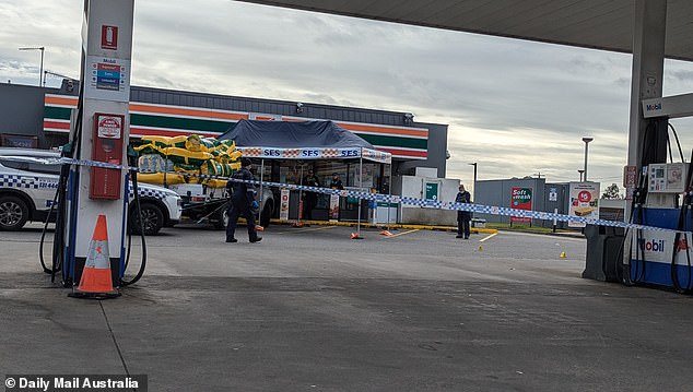 The 7-Eleven remained closed Monday morning