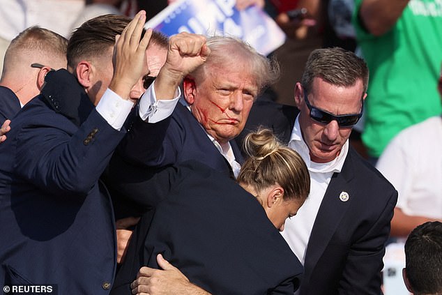 Trump was shot in his right ear after he turned his head to look at a video screen