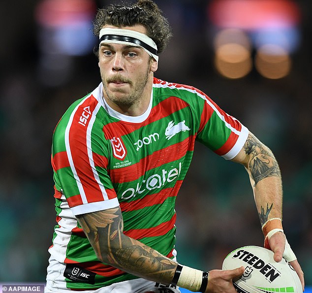 Lowe (pictured playing for South Sydney in 2019) did not play again and was forced to hang up his boots at the end of the season