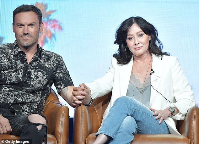 Green and Doherty promoting BH90210 in Beverly Hills, California in August 2019