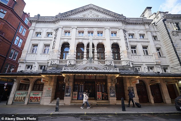 Slave Play is currently running a quarterly tour at London's Noël Coward Theatre (pictured), but has been met with criticism from both sides of the Atlantic