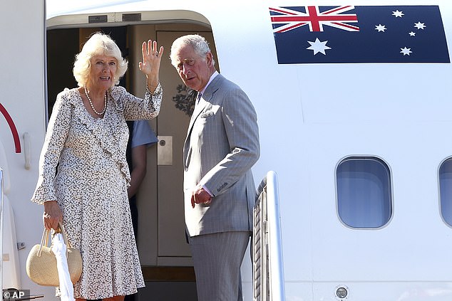 The King and Queen pictured in 2015 leaving Perth, Australia after a tour