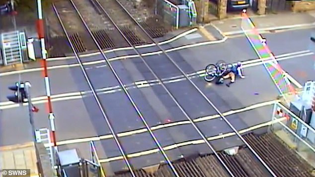 The footage also shows cyclists crashing onto the tracks. Latest figures show there were 258 incidents of misuse and 33 near misses at level crossings on Network Rail’s Kent route in the last financial year (2023/24) alone.