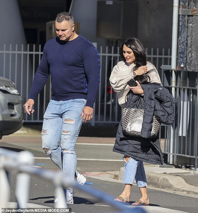 Del Busso was spotted with the towering former British enforcer Neil Cummins, who has a podcast called Secrets of the Underworld, which has previously featured 'Cocaine Cassie' Sainsbury and former sex worker Kim Hollingsworth