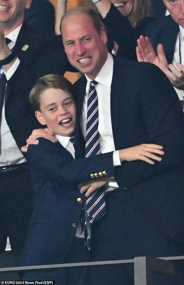 It wasn't just their matching outfits that melted England's hearts last night, but also their display of affection for each other as they celebrated England's goal