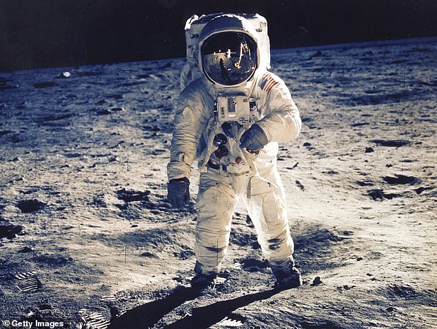 Tranquility Base, the site of the first manned landing on the moon in July 1969, is located in the southwest corner of the Sea of ​​Tranquility. Pictured is Buzz Aldrin during the Apollo 11 moon landing on July 20, 1969