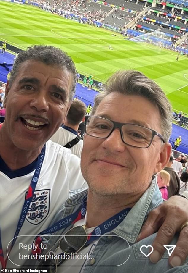 The 49-year-old This Morning presenter watched England play Spain in the Euro 2024 final in Berlin with good friend Chris Kamara the night before