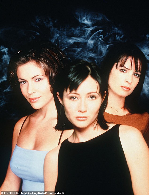 The duo is pictured on Charmed in 1998 with Alyssa Milano