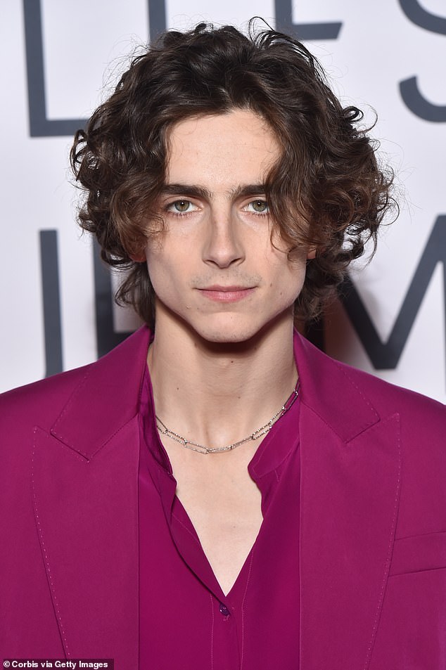 Chalamet first shot to fame when he starred in the 2017 coming-of-age romantic drama Call Me by Your Name, becoming one of the youngest actors ever to receive an Oscar nomination for Best Actor at age 21 - pictured in 2019