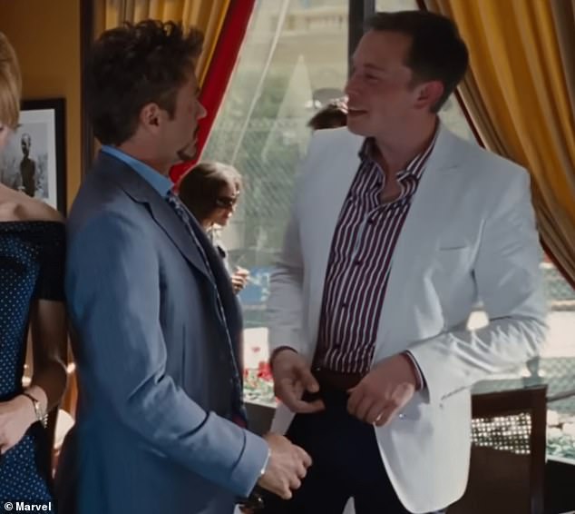 Musk, right, even had a brief cameo in Iron Man 2 in 2010