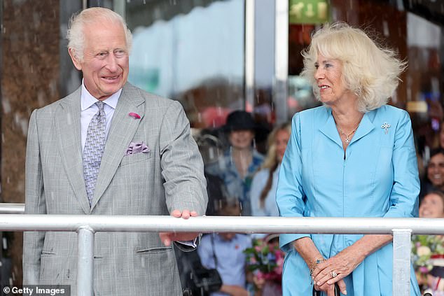 The King and Queen on the first leg of their trip to the Channel Islands yesterday in Jersey