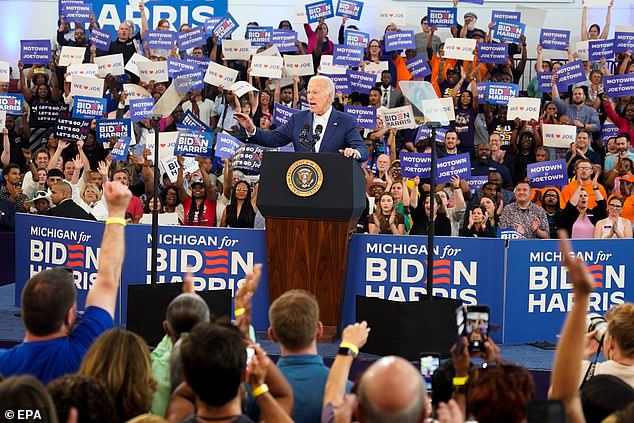 President Biden went after the press at his campaign rally in Detroit on Friday in a move similar to that of his rival Donald Trump, accusing them of giving his GOP opponent a free pass