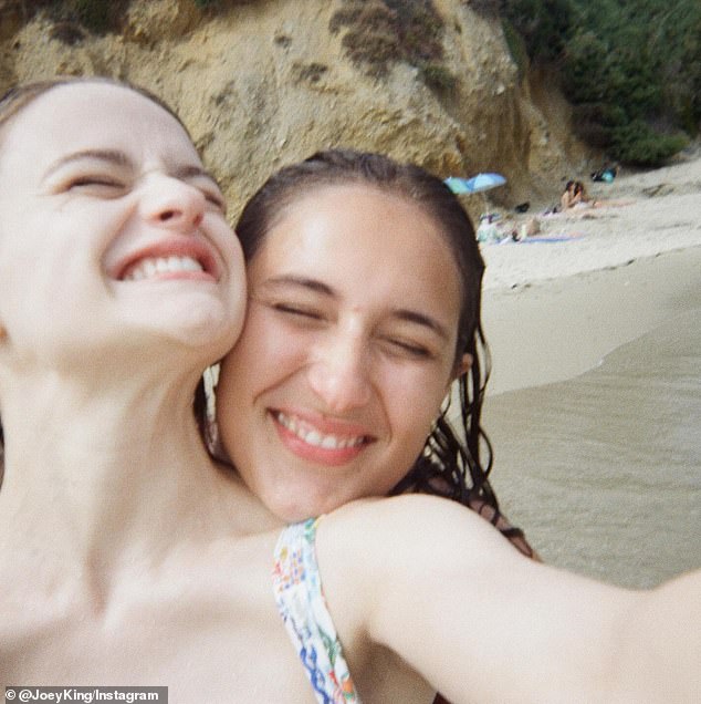 Other photos in the Instagram carousel included a selfie with her girlfriend Ariana, the Kissing Booth alum diving into the water and a snap of their beach setup