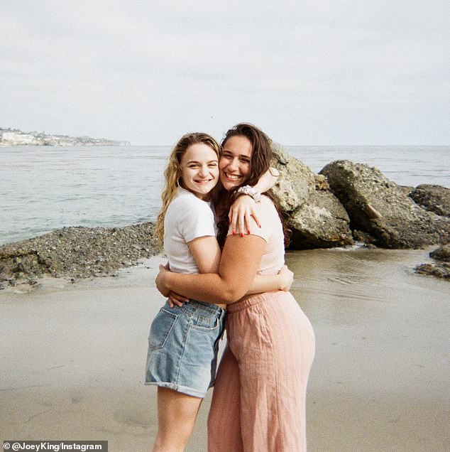 The photos are rounded out by the White House Down actress, wearing a white T-shirt and jeans, hugging her best friend, who opted for a white top and pink pants.