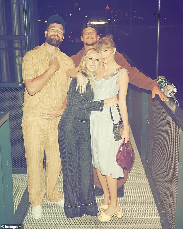 The ladies were joined by their significant other, Kansas City Chiefs tight end Travis Kelce and quarterback Patrick Mahomes