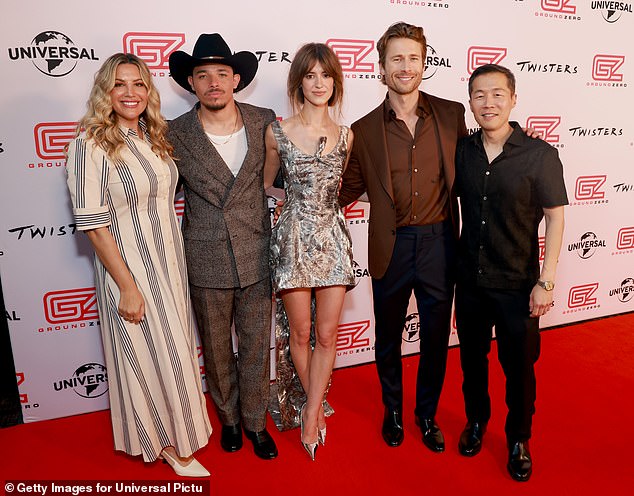 Daisy posed up a storm as she joined her costars Glen (second from right) and Anthony Ramos (second from left), along with the film's director Lee Isaac Chung and producer Ashley Jay Sandberg