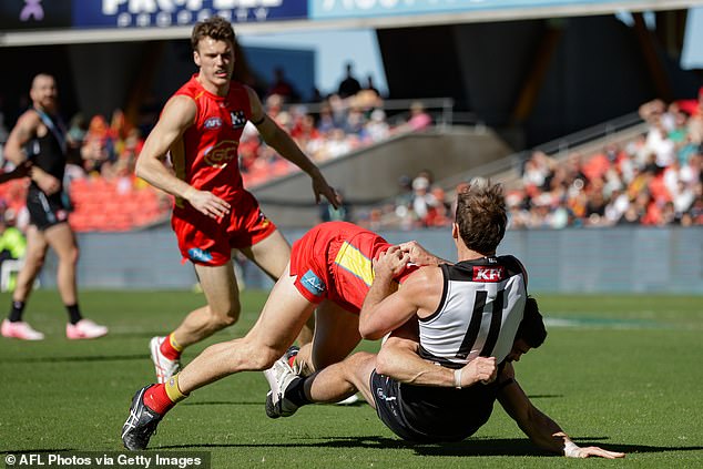 The Port Adelaide striker suffered a ruptured spleen on Sunday afternoon