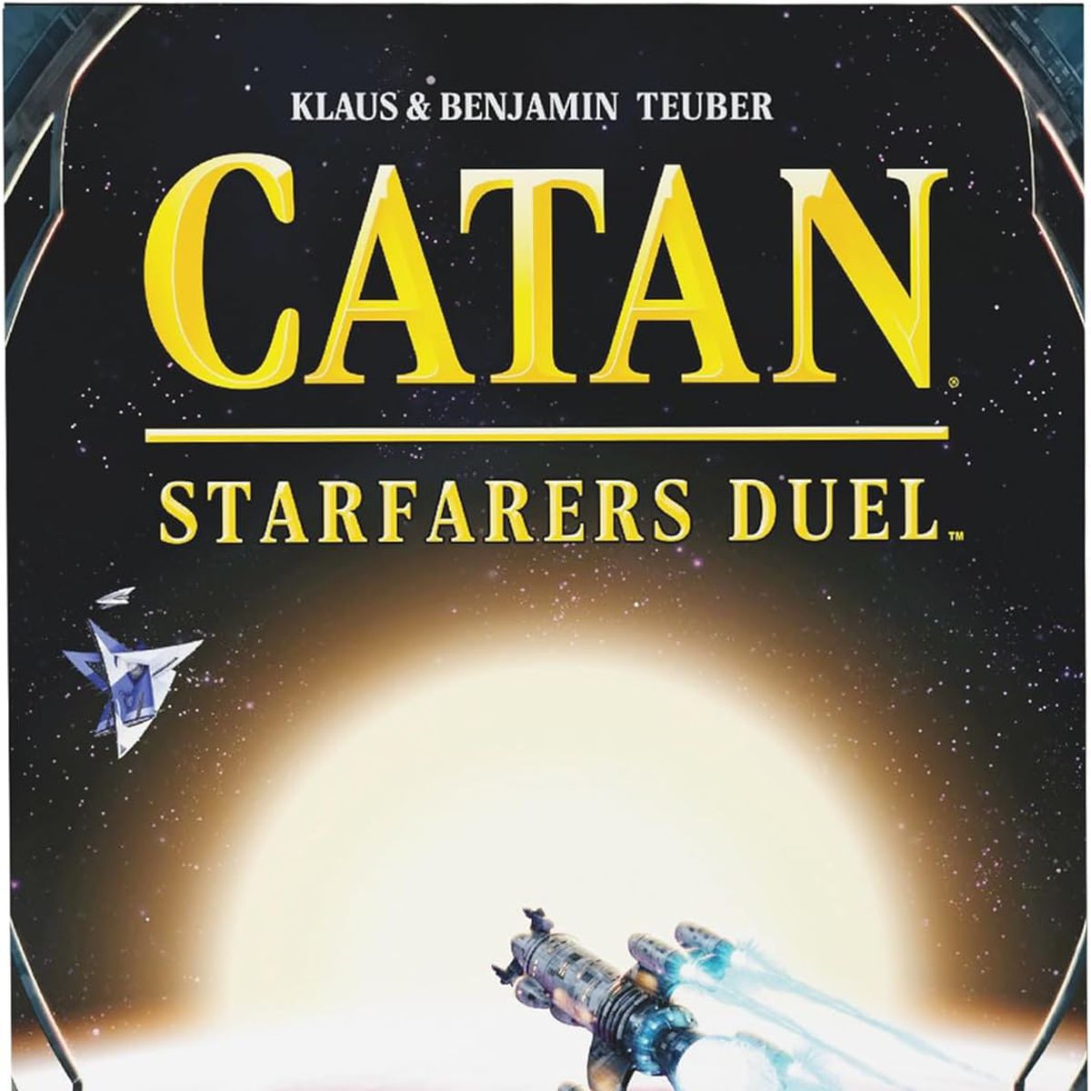 Packaging illustration for Catan Starfarers Duel.