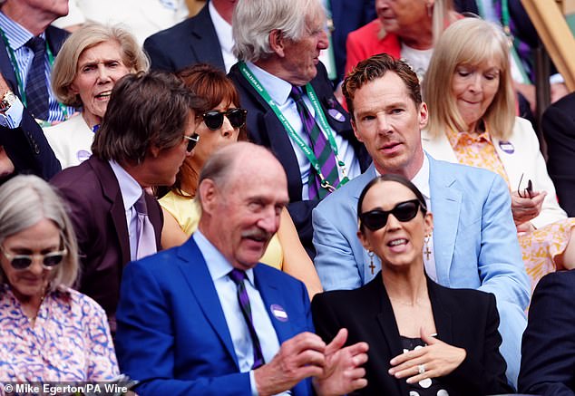 A-list celebrities Tom Cruise and Benedict Cumberbatch at the Wimbledon final played on Centre Court