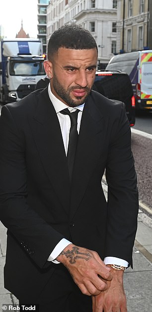 Walker returned to the UK from Germany with the rest of the England squad but remained in London for the trial