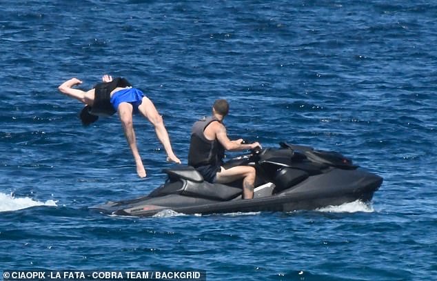 Cruz did an impressive backflip off the back of the jet ski while riding with Romeo