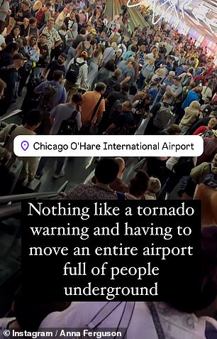 The storm was so bad that a stay-at-home order was issued, with passengers in the terminal building being forced to stay away from windows