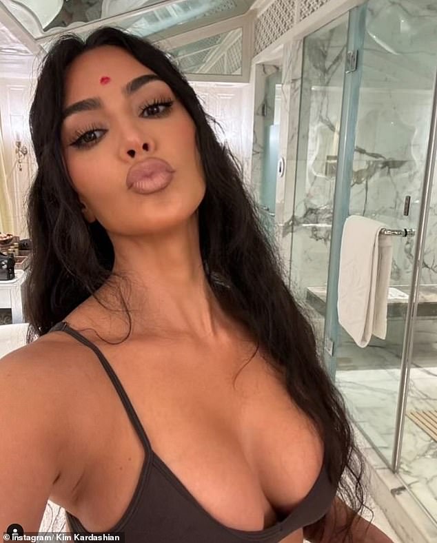 Kim posted a photo on Instagram of herself wearing a red bindi, suggesting she attended a religious ceremony. However, sharing the photo in a Skims bra could be considered disrespectful.