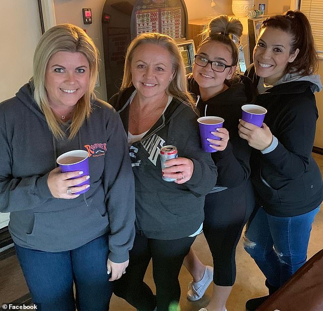 Rogers - seen here drinking with friends - was later arrested and charged with three counts of sexual contact with a minor, along with hindering prosecution, false reporting to police, possession of narcotics and possession of drug paraphernalia.