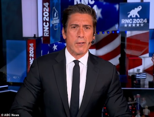 David Muir hosted the network's special report ahead of Trump's stirring speech