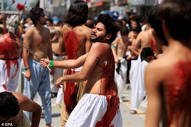 Shiite Muslims celebrate the holy month of Muharram, the highlight of which is the Ashura festival, which commemorates the martyrdom of Imam Hussein, a grandson of the Prophet Muhammad, in the battle for the Iraqi city of Karbala in the seventh century.