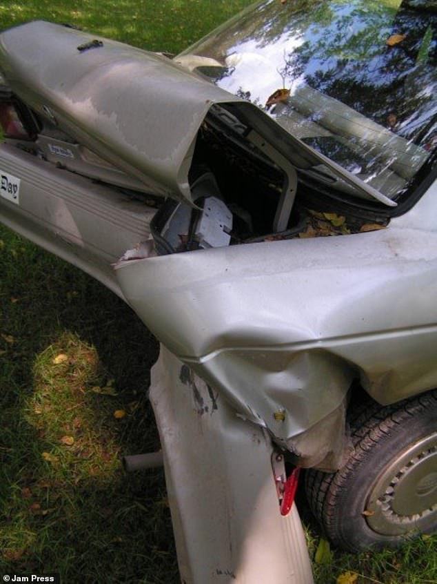 A truck hit her, pushing her 40 yards into the oncoming road in Michigan.