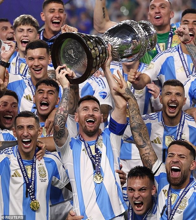 The Copa America winners defeated Colombia in extra time on Sunday night in Miami, Florida