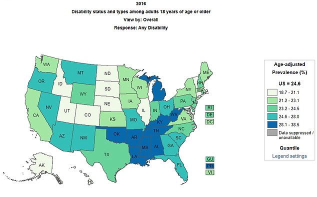 In the first year the data was tracked, 61 million Americans reported having some form of disability