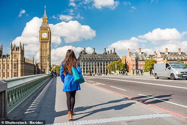 New research shows that workers who walk at least 45 minutes total to work (or just over 20 minutes in each direction) have better cardiovascular health than workers who rely on cars or public transportation (stock image)