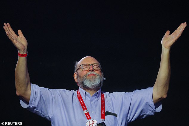 Delegates prayed for Trump during a blessing on Monday