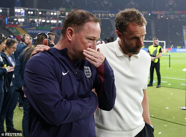 Southgate's assistant Steve Holland (left) will also leave the England squad with his boss